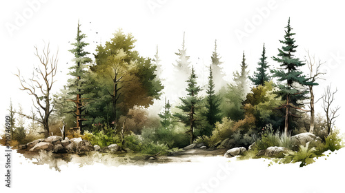woodland on a transparent background 