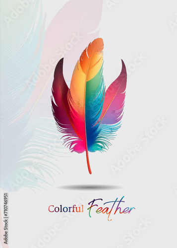 vector colorful feathers for carnival compositions, and other celebration days photo