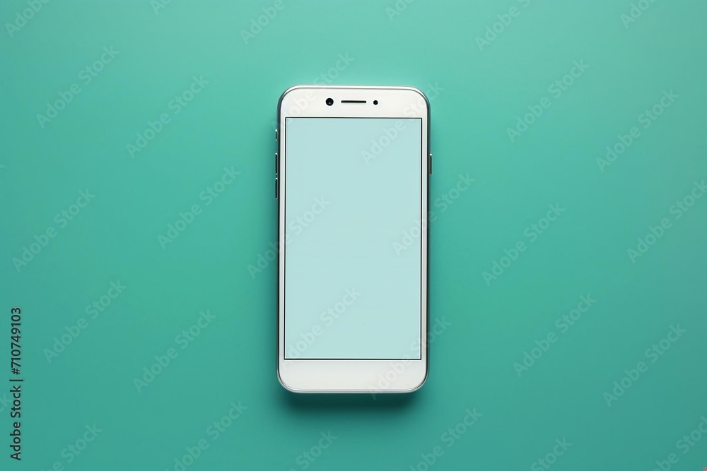 Smartphone on a Teal Background Smartphone on a Teal Background