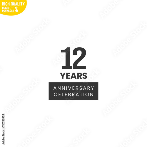 Creative 12 Year Anniversary Celebration Logo Design