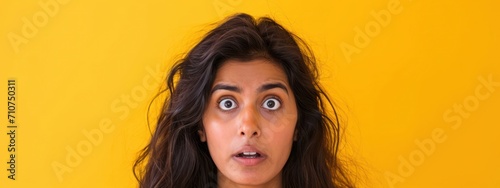East Indian Female Horrified Yellow Setting Charming Person Generative AI photo