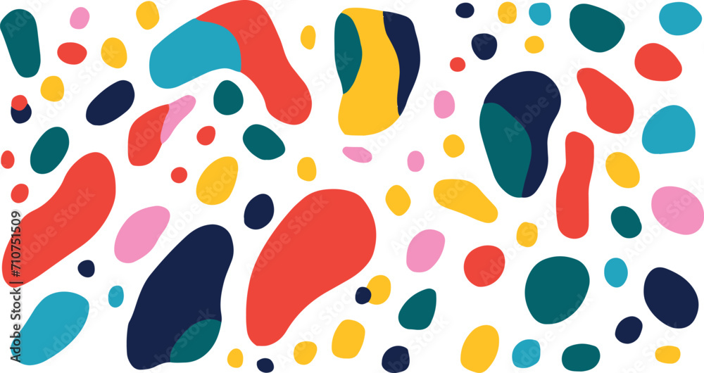 Fototapeta premium Colorful abstract organic shape print trendy pattern illustration