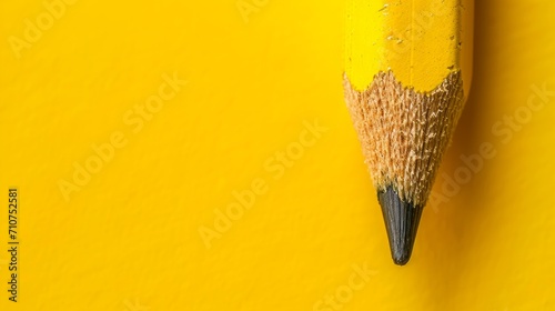 Yellow Pencil With Black Tip Sticking Out - Writing Tool for School, Office, and Art