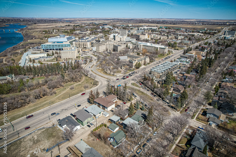 Fototapeta premium Varsity View Neighborhood Aerial View in Saskatoon