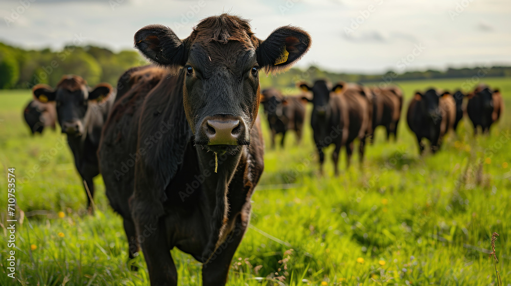 close-up Raising Wagyu cattle on the farm close-up Raising Wagyu cattle on the farm