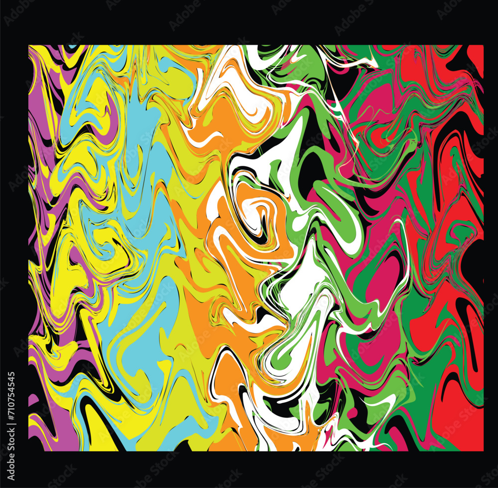 An abstract wavy psychedelic multicolored background
