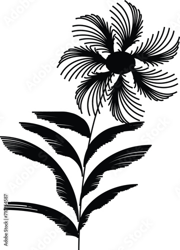 black and white simple flower
