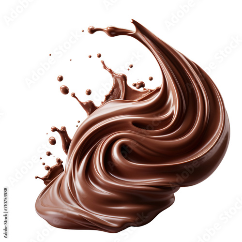 Chocolate curls isolated on white background