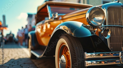 Festival of vintage classic cars, old cars. Created with Generative Ai technology. © Viktor