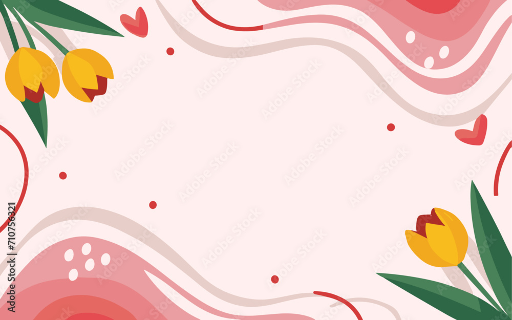 Abstract tulip background poster. Good for fashion fabrics, postcards, email header, wallpaper, banner, events, covers, advertising, and more. Valentine's day, women's day, mother's day background.