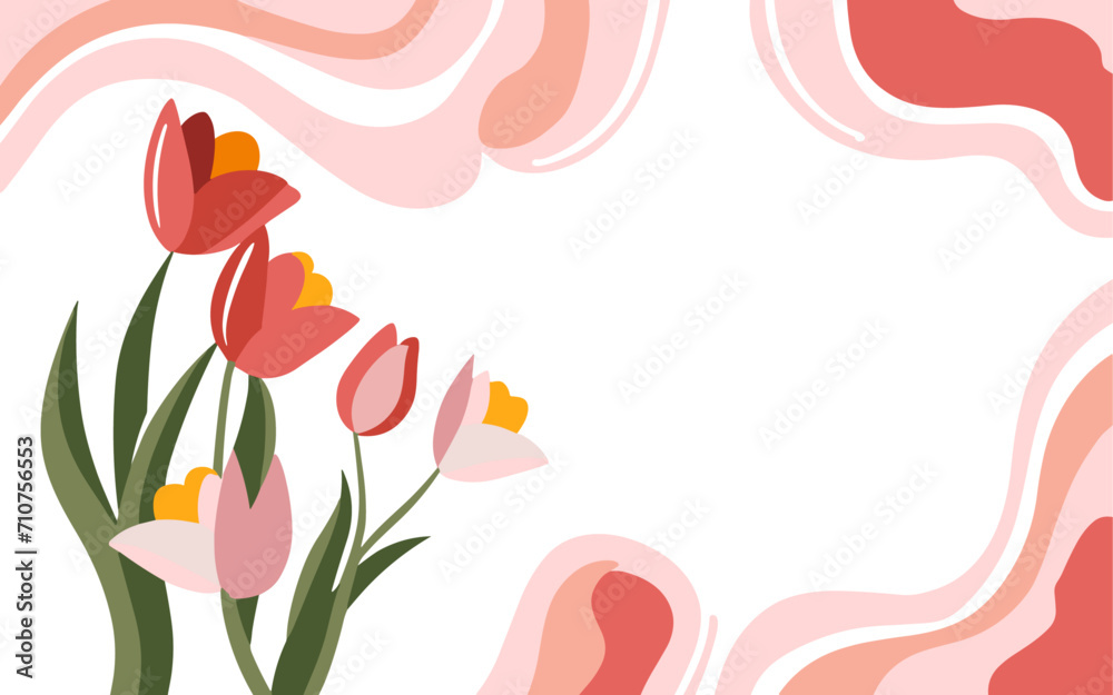 Abstract tulip background poster. Good for fashion fabrics, postcards, email header, wallpaper, banner, events, covers, advertising, and more. Valentine's day, women's day, mother's day background. Abstract tulip background poster. Good for fashion fabrics, postcards, email header, wallpaper, banner, events, covers, advertising, and more. Valentine's day, women's day, mother's day background.