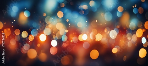 Blurred bokeh background with abstract technology components and dynamic light streaks © Ilja