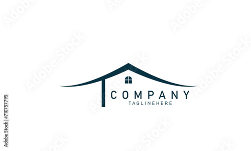 Real Estate logo, Builder logo, Roof Construction logo design template vector
