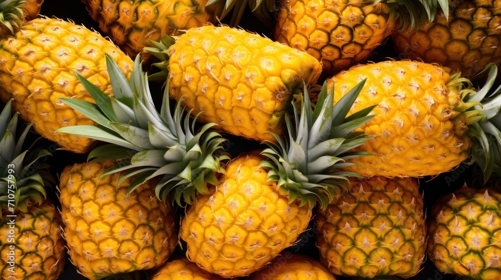  a pile of pineapples sitting next to each other on top of a pile of other pineapples.