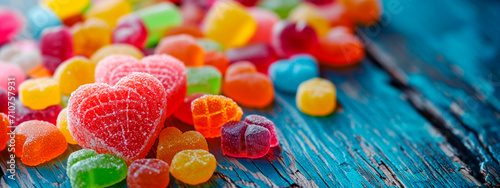 jelly sweets in sugar. Selective focus.