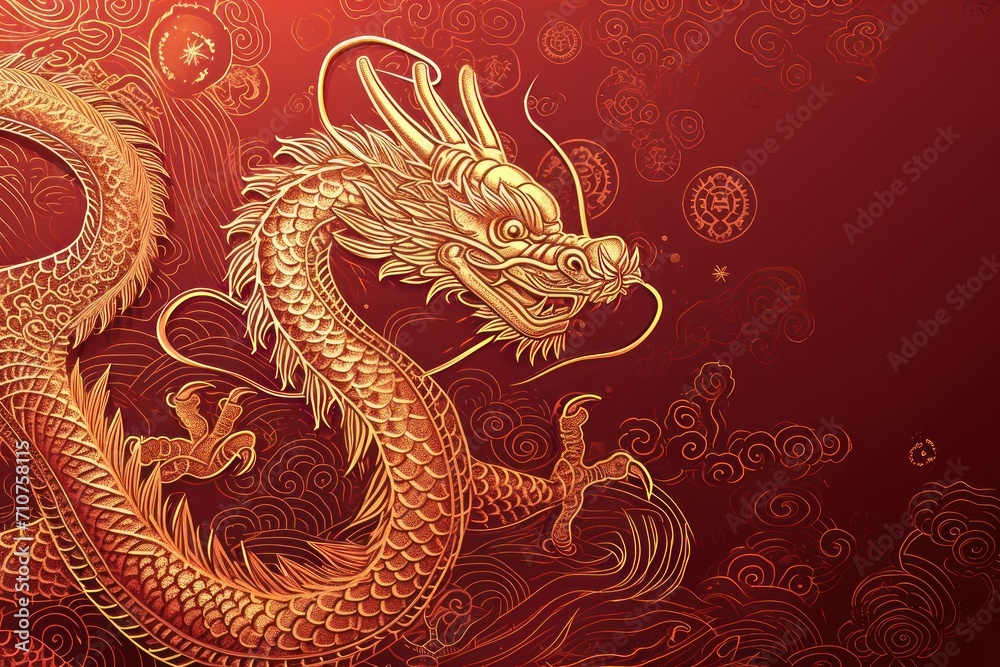 Chinese New Year 2024 concept with Dragon Chinese New Year 2024 concept with Dragon