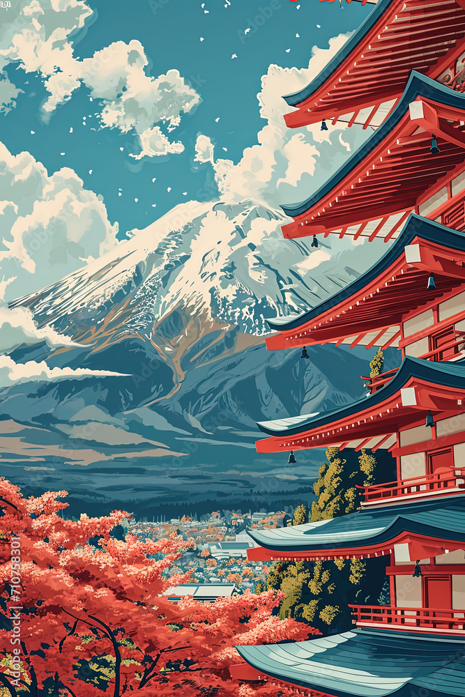 Fuji Flourish - Ultradetailed Illustration for Creative Projects
