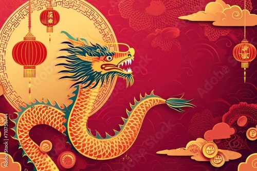 Chinese New Year 2024 concept with Dragon