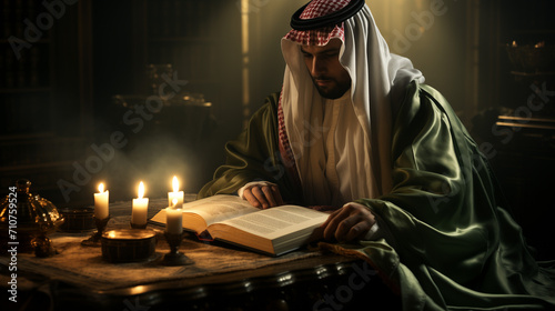 Saudi man in traditional clothes photo