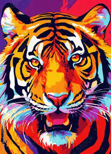 Pop art style tigre portrait