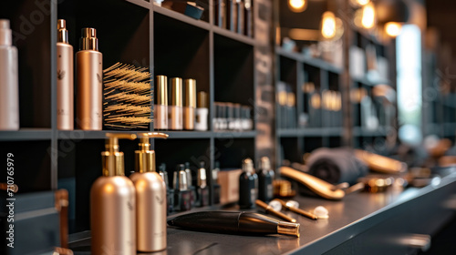 Luxurious modern hairdressing salon. Photo for hairdressing business photo