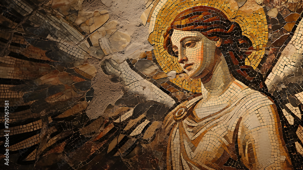 mosaic illustration of an angel