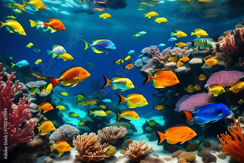coral reef and fishes © Aqsa