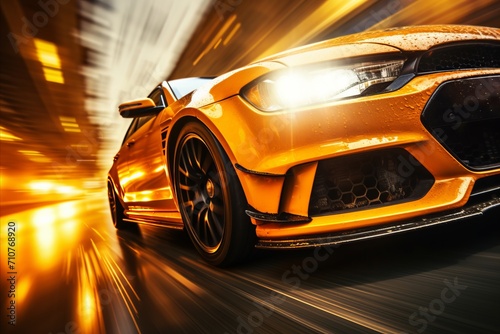 Luminous and electrifying automotive themed background with blurred bokeh and dynamic car parts