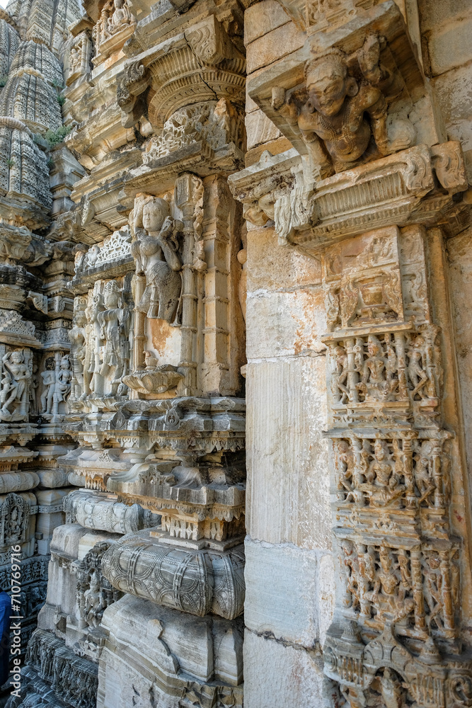 Detail of the Samadhisvara Temple at Chittorgarh Fort in Chittorgarh, Rajasthan, India.