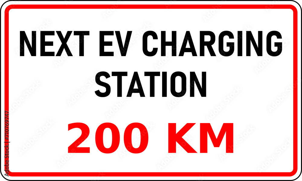 Transparent PNG of road sign showing the next EV charging station is 200 kilometers away. This information would be useful in reducing range anxiety Transparent PNG of road sign showing the next EV charging station is 200 kilometers away. This information would be useful in reducing range anxiety
