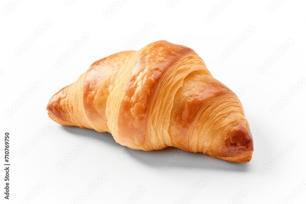 Crispy croissant isolated on a white background