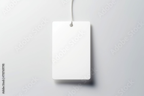 Layout of a white tag isolated on a white background photo