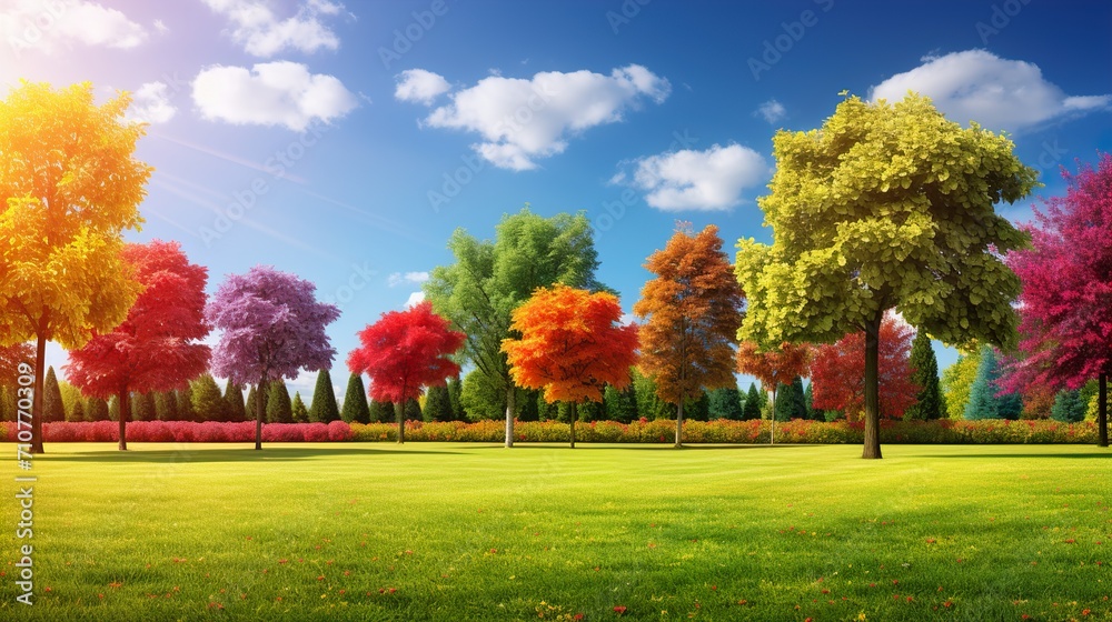 Naklejka premium autumn in the park