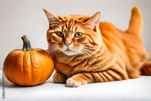 cat with orange © Aqsa