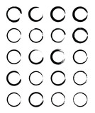 Circle frame line. Round shape outline on hand draw style. vector illustration isolated, Set of hand drawn circles, round shapes and objects, doodle style