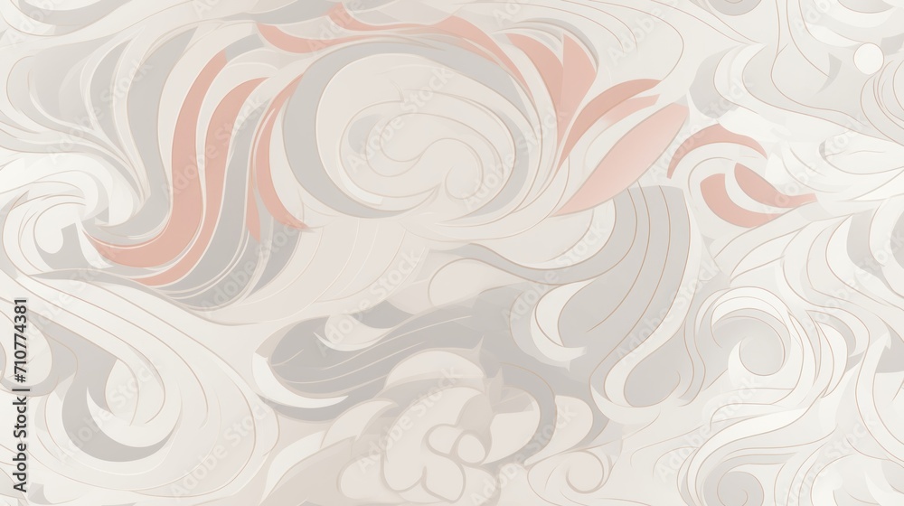  a white and pink abstract wallpaper with swirls and curves on a white background with a light pink center.