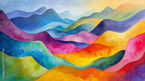 Recreate an abstract mountainous landscape. imagine undulating peaks and valleys