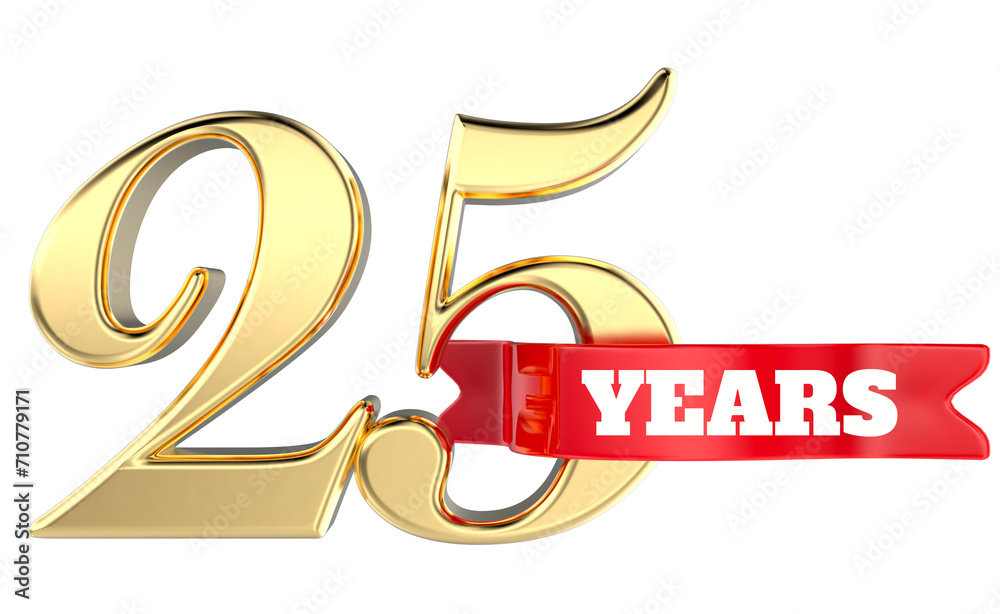 25 Anniversary Gold With Red 3D 25 Anniversary Gold With Red 3D