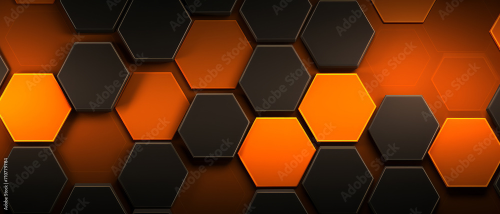 Hexagonal Pattern with Glowing Orange Accents. Hexagonal Pattern with Glowing Orange Accents.