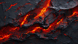 Close up texture of lava flow  - red and black background