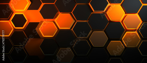 Hexagonal Pattern with Glowing Orange Accents.