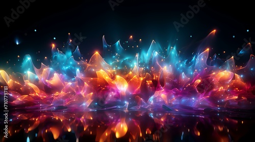 Dazzling Burst: Multi-Colored Glowing Lights Explode on Transparent Background