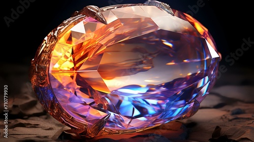 Iridescent Opulence: Opal Gem with Transparent Background - AI 8K/4K