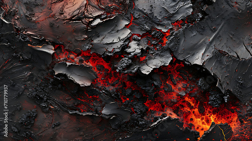 Close up texture of lava flow  - red and black background