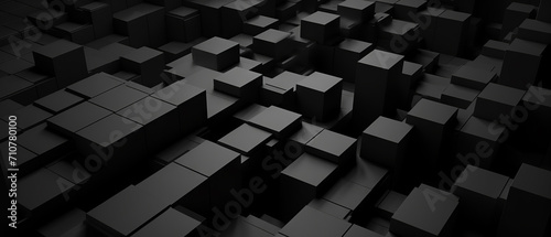 Abstract 3D style Cubes in Monochrome.