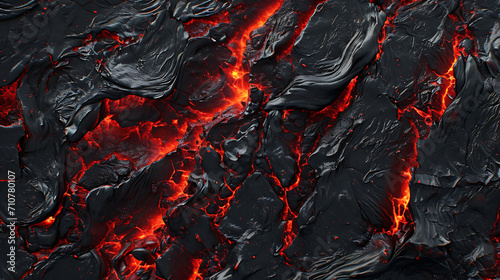 Close up texture of lava flow - red and black background