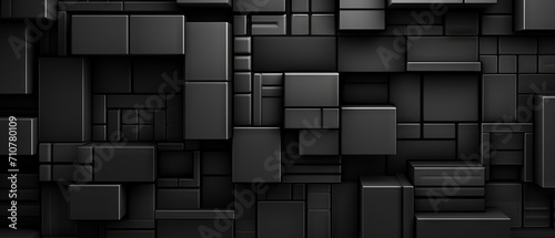 Fototapeta Naklejka Na Ścianę i Meble -  Abstract Layered Black Boxes.