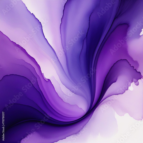 Purple liquid swirling in water. Abstract watercolor paint background. Abstract wallpaper