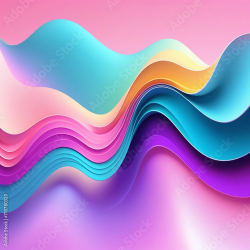 Colorful background with waves. Abstract futuristic background. Soft pastel color.