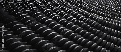 Wallpaper Mural Black 3D effect Wavy Geometric Texture Torontodigital.ca